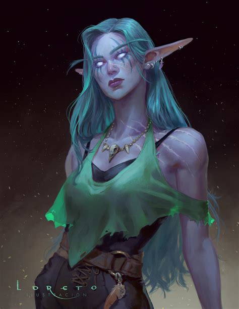 [art] elyrethis night elf commission by me r wow