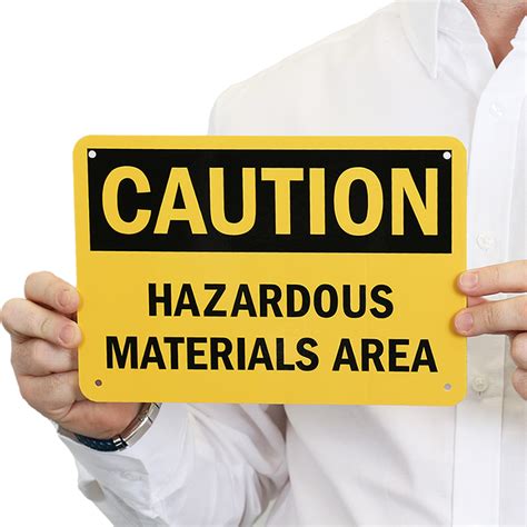 Caution Hazardous Material Area Sign SKU S 8113