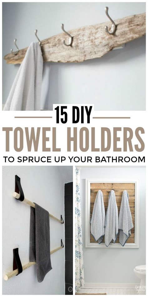 15 Diy Towel Holders To Spruce Up Your Bathroom Towel Holder Diy Diy