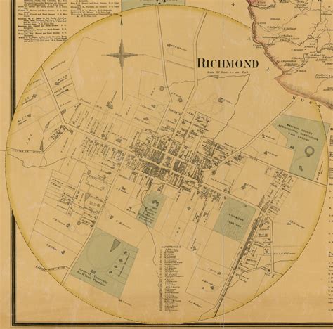 Richmond Village Kentucky 1876 Old Town Map Custom Print Madison Co