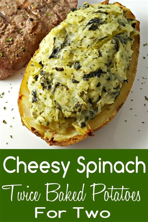 Add the spinach and beans. Twice Baked Potatoes with Cream Cheese and Spinach for Two ...