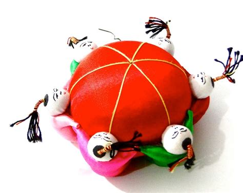 Vintage Asian Pin Cushion Silk Chinese Dolls Collectible Etsy