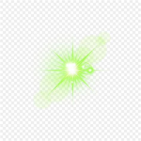 Green Lens Flare White Transparent Green Glowing Lens Light Flare