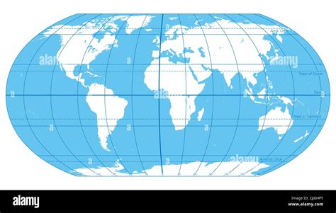 The World Important Circles Of Latitudes And Longitudes Blue Colored