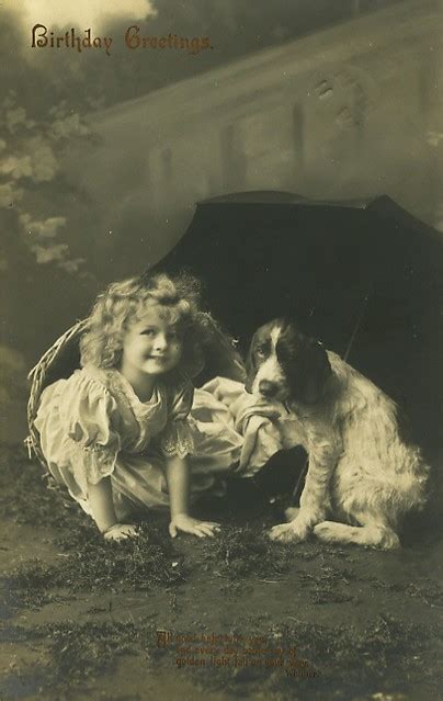 Vintage Postcard ~ Girl Wdog Chicks57 Flickr