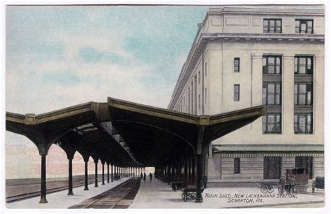 1907 15 Scranton Pa Train Shed New Lackawanna Railroad Station Rr Rare