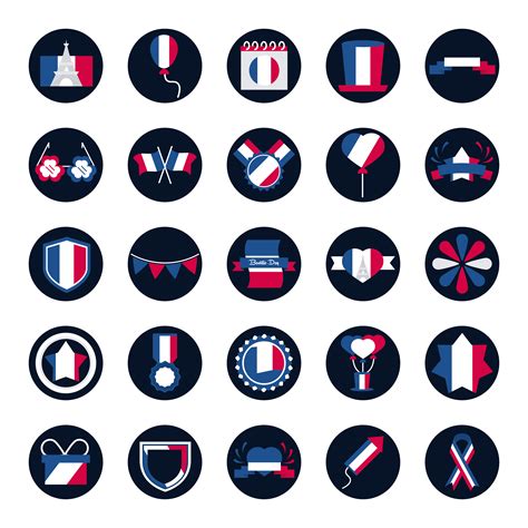 Pack Of French Icons 1248787 Vector Art At Vecteezy