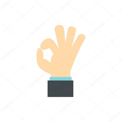 Gesture Okay Icon Flat Style — Stock Vector © Ylivdesign 119901570