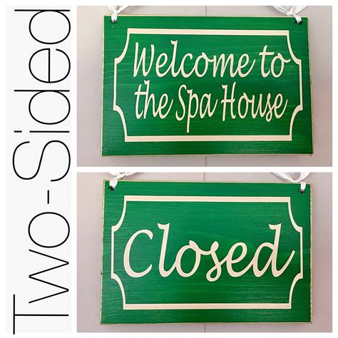 8x6 Welcome Spa Closed Salon Open Custom Wood Sign In Session Etsy
