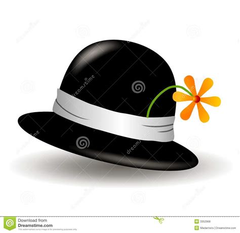 Black Hat With Flower Clip Art Royalty Free Stock Photos