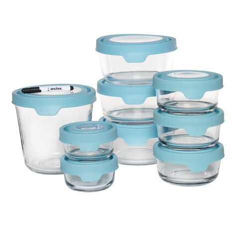 Anchor Hocking Clear Glass Food Storage Containers With Trueseal Lids 19 Piece Set