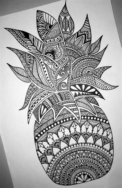 Beautiful Detailed Pineapple Mandala Design Perfect For A Tattoo