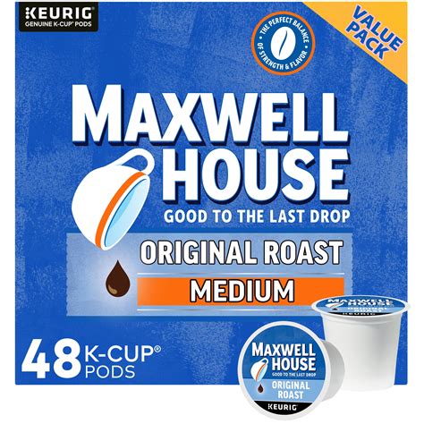 Maxwell House Original Roast Ground Coffee K Cups 48 Ct Box