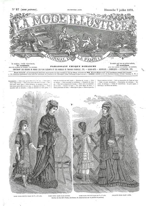 Des Modes And La Mode Illustrée Du 07 Juillet 1878