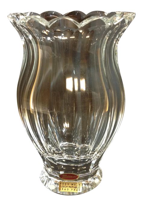 Large Moser Crystal Faceted Vase Chairish