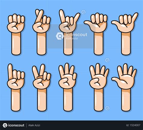 Best Premium Cartoon Hand Gesture Set Illustration Download In Png