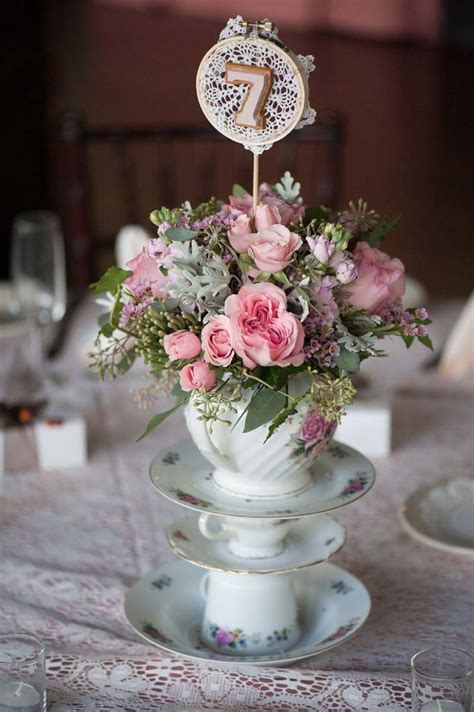 Shabby Chic Wedding Table Centerpieces Deer Pearl Flowers