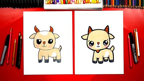 How To Draw A Cute Cartoon Goat Art For Kids Hub