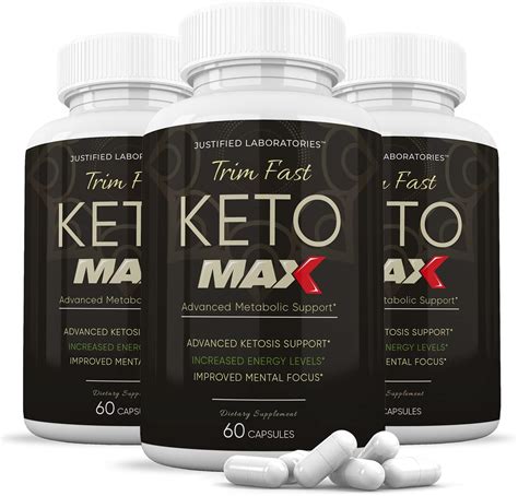 3 Pack Trim Fast Keto Max 1200mg Pills Includes Apple Cider Vinegar Gobhb Strong