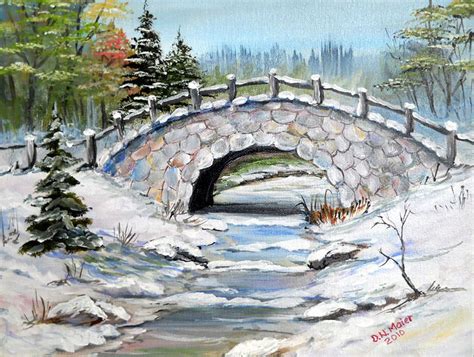Images Of Winter With Bridges In Oil Painting Bridge In Winter