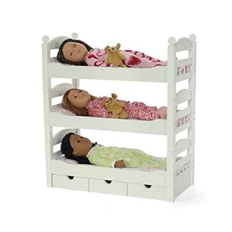 Emily Rose 18 Inch Doll Furniture 3 Single Stackable Doll Beds In One
