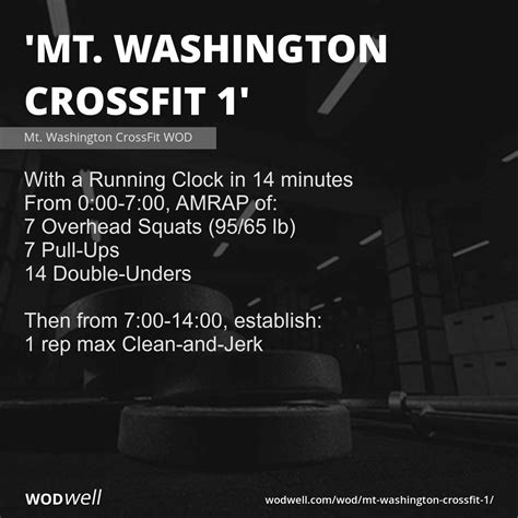 Mt Washington Crossfit 1 Workout Mt Washington Crossfit Wod Wodwell