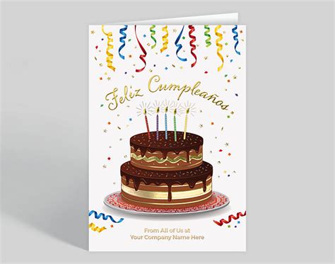 Feliz Cumpleanos Cake And Streamers Card 1028888 The Gallery Collection