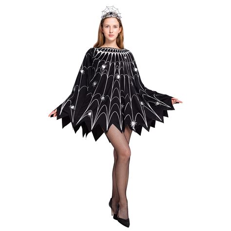 Spooktacular Creations Spider Web Dress Poncho Costumes With Glitter