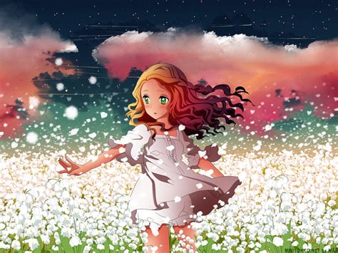 Desktop Wallpaper Curious Cute Anime Girl Outdoor