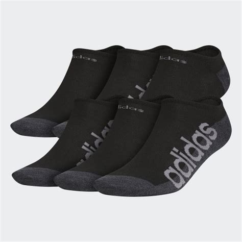 adidas linear superlite no show socks 6 pairs black men s training adidas us