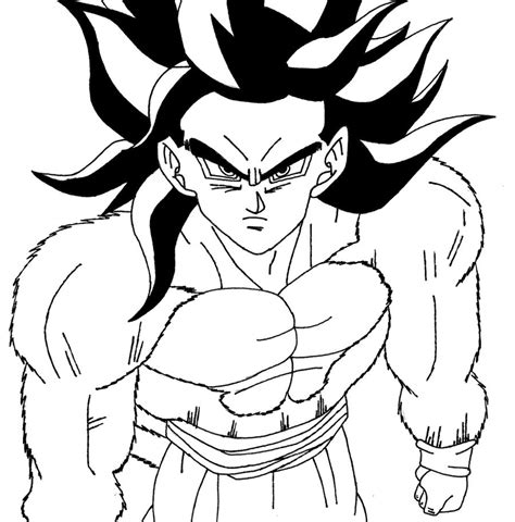 Dibujo de goku super saiyan 4 - Imagui