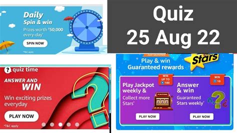 Daily Amazon Quiz Time Funzone Stars Quiz Daily Amazon Spin And