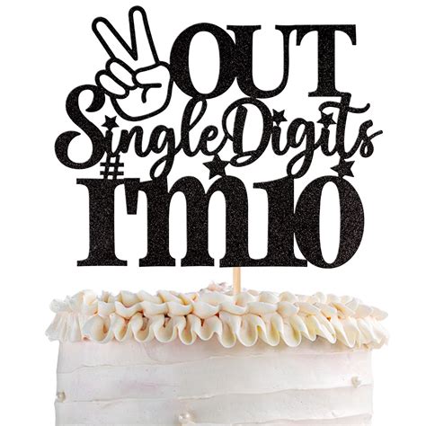 Buy 1 Pack Out Single Digits I M 10 Cake Topper Glitter Double Digits