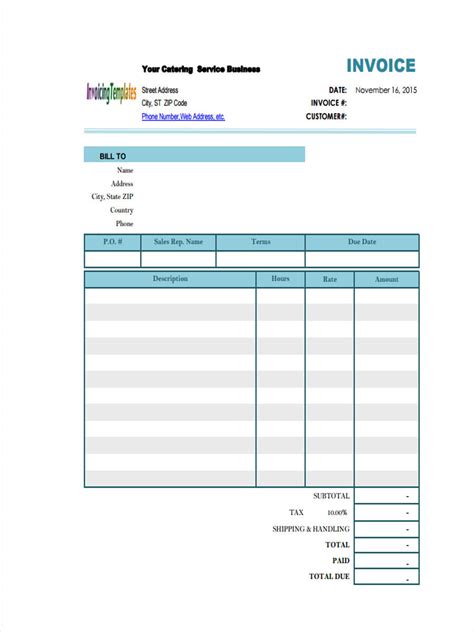 Free 8 Catering Invoice Forms In Pdf Ms Word