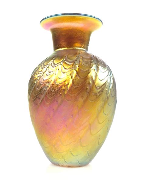 Lot Robert Held Iridescent Art Glass Bud Vase