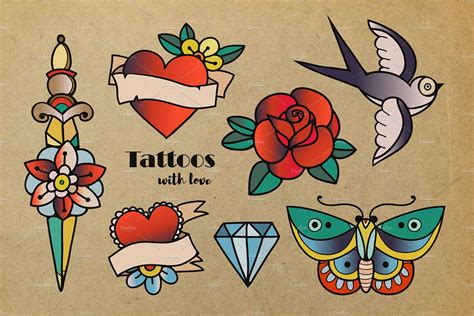 Vintage Tattoos Custom Designed Illustrations ~ Creative Market