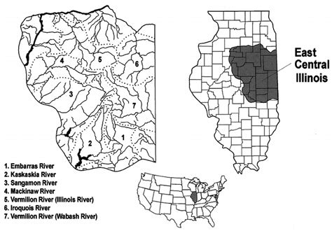 East Central Illinois And Major Drainage Basins In This Region Dashed