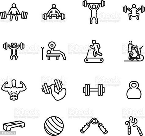Fitness And Exercise Icon Set Vector Illustration Stock Illustration