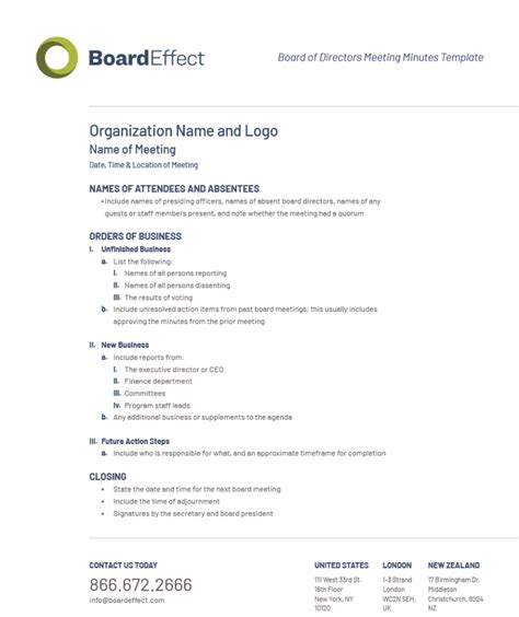 Board Meeting Minutes 101 Free Template And Examples Included