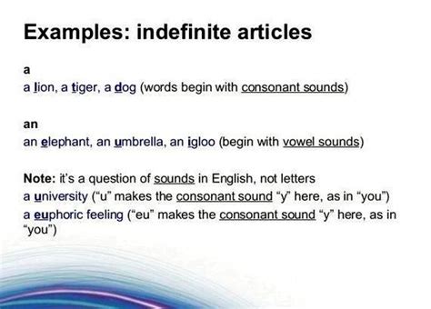 (a 'consonant sound' is a sound other than a 'vowel sound' i.e. Writing an article grammar definition