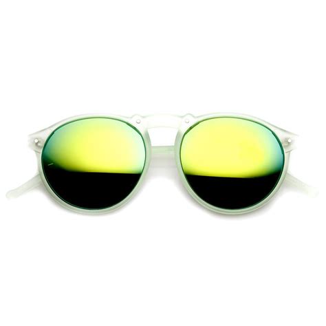 Trendy Retro Frosted Revo Mirror Lens Round Sunglasses Zerouv