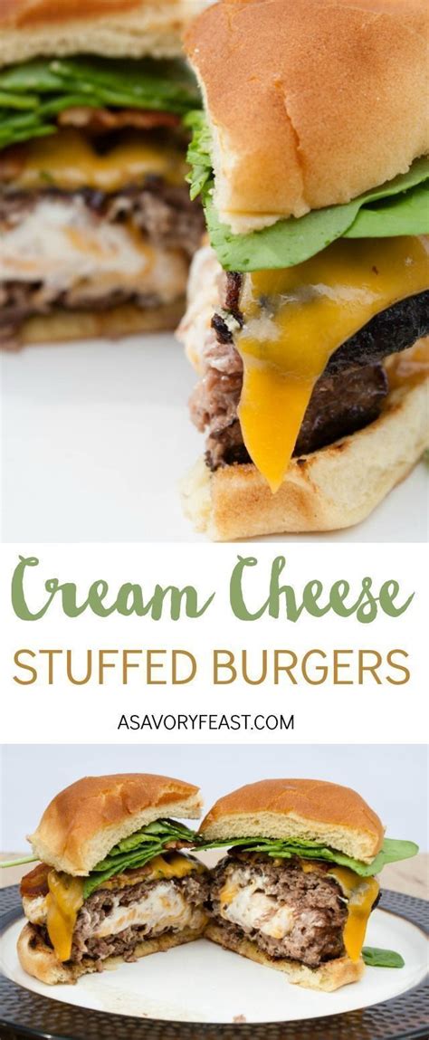 Cream Cheese Stuffed Burgers Recipe Homemade Burgers Ultimate