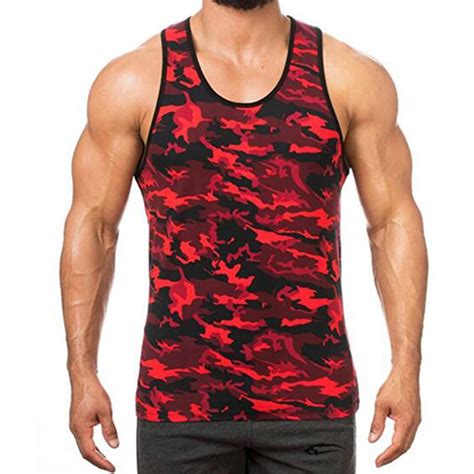 Camouflage Men Cotton Tank Top Bodybuilding Fitness Singlets
