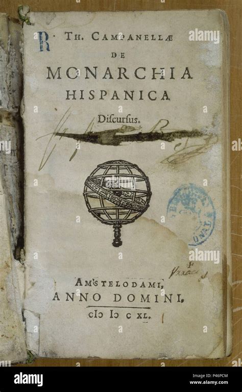 Portada Del Libro Monarquia Hispanica Siglo Xvii Author Campanella