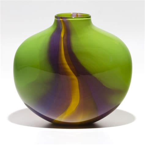 Opaque Flat Ribbon Vase By Michael Trimpol Monique Lajeunesse A Flattened Vase With Variable