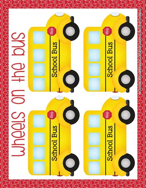 Wheels On The Bus Activity Sheet Woo Jr Kids Activities Children