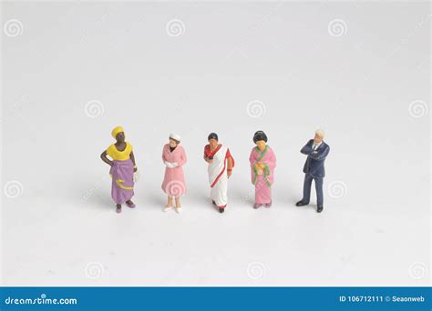 The Group Of Toy Mini Figures Of Human Stock Image Image Of Girl