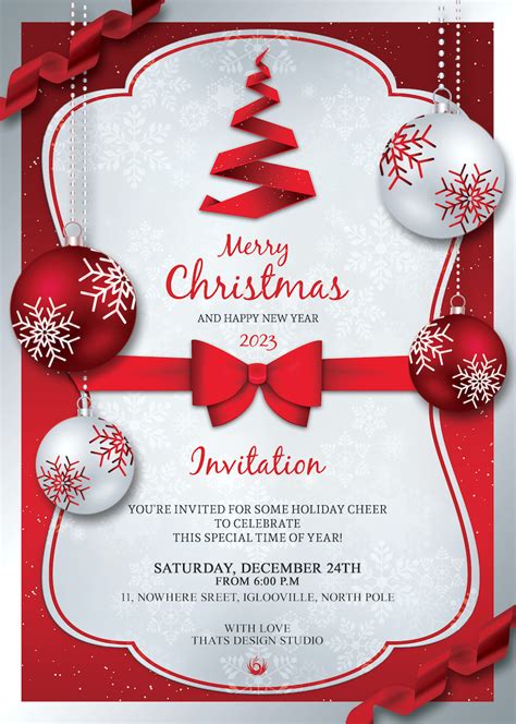 Free Christmas Invitations Templates Free Printable Templates