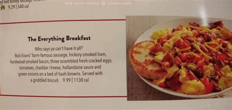 Home of america's farm fresh order a family meal to go for delivery or curbside pickup! Online Menu of Bob Evans Restaurant, New Boston, Ohio ...