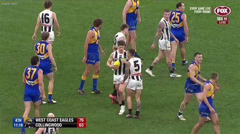 Including the middle finger salute, during a game in 2019. West Coast Eagles vs Collingwood All goals and highlights SECOND HALF | Round 17 2019 HD - YouTube
